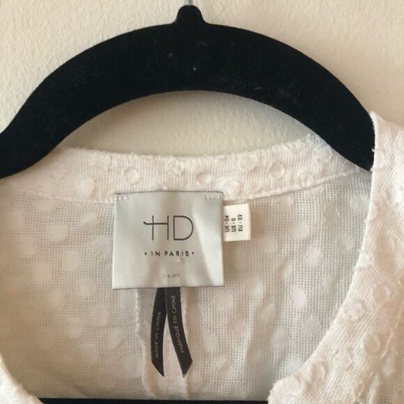 Anthro HD in Paris White Tie Waist Blouse - Picture 6 of 8